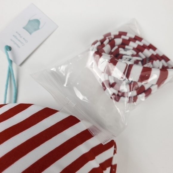 NEW Kona Sol Red White Stripe Strapless 1pc M 8-10 - Picture 2 of 12